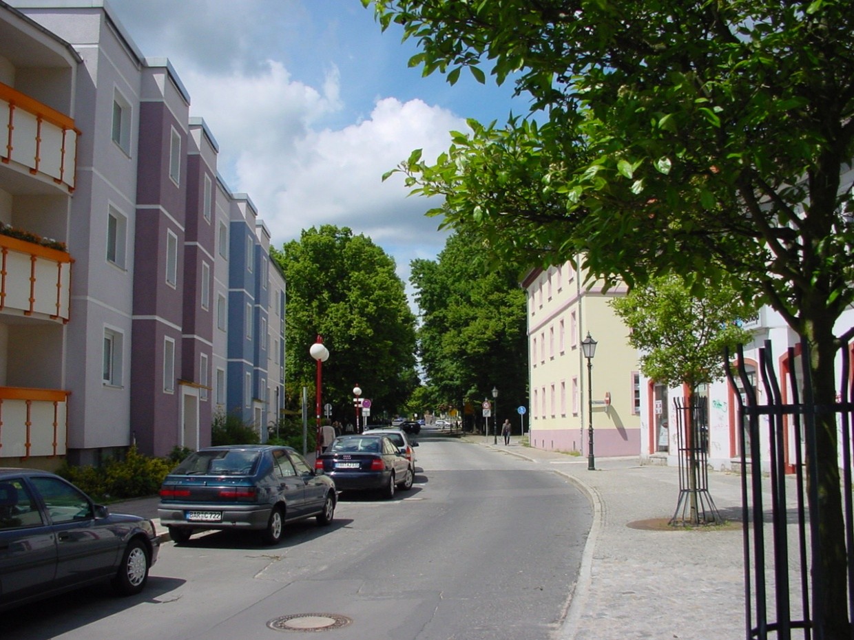 Mühlenstraße vor Wiederaufbau, sichtbare Lücke